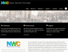 Tablet Screenshot of newworldchorale.org